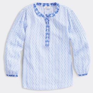 Vineyard Vines Watercolor Geo Print Blouse